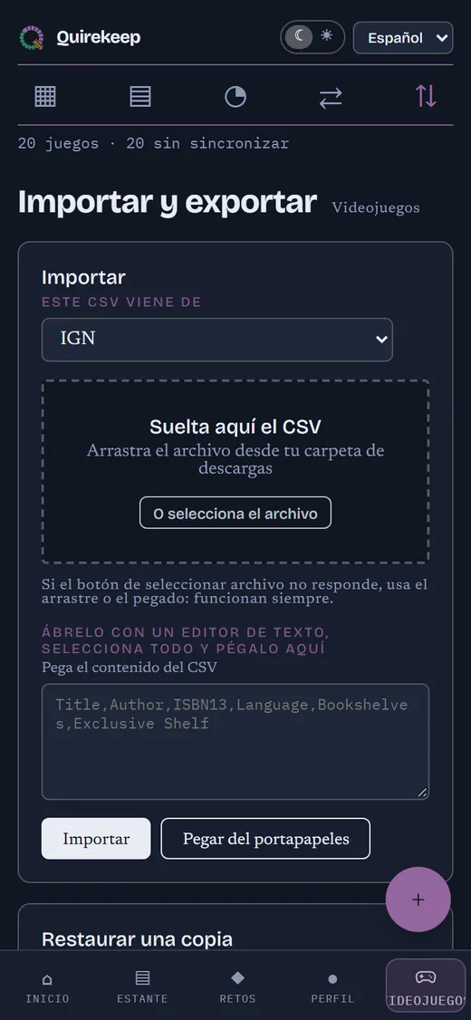 Importar y exportar